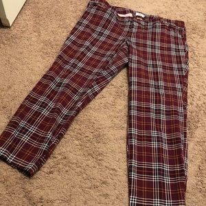 Old Navy Maroon Plaid Pixie Pant Size 20
